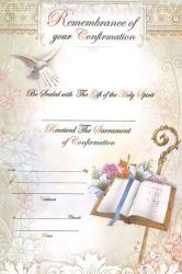 Confirmation Certificate - Dove Bible & Staff