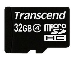 Transcend TS32GUSDHC4 32GB MicroSDHC Flash Memory Card with Adapter