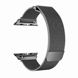 Brg For Apple Watch Band 38MM 42MM Mesh Milanese Loop Replacement Metal Iwatch Band For Apple Watch Series 3 2 1 Space Gray 42MM