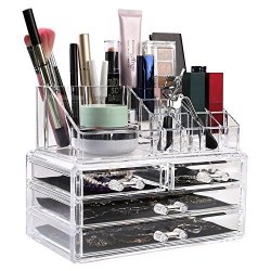 Homfa Clear Acrylic Cosmetic Organizer Makeup Holder Display