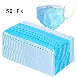 Disposable Face Masks 3-PLY Breathable & Comfortable Filter Safety Mask Strong Protection Medical Sanitary Surgical Face Masks For Home & Office & Outdoor 50 Pcs Blue 1 Box