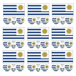 JTS Queentas 2018 Fifa World Cup Uruguay National Flags Tattoo Fashionable Temporary Face Body Sticker For Soccer Fans 10 Sheets