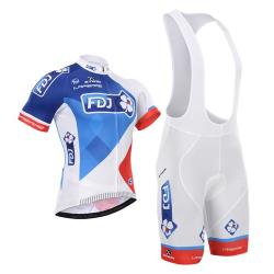 Fdj Short Sleeve Cycling Shirt And Bib Short Cycling Team Kit