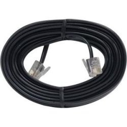 Pack Of 5 - 15FT Black Phone Line Cord RJ11 Cable