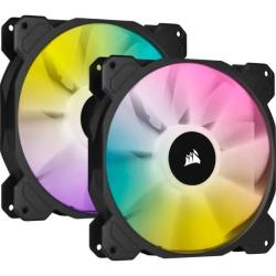 Corsair White SP140 Rgb Elite 140MM Rgb LED Fan With Airguide Dual Pack With Lighting Node Core