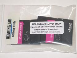 3 Packs Genuine Oticon Prowax Minifit Replacement Wax Filters