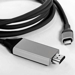 Volt Plus Tech Usb-c pd 4K HDMI Cable Works For Blackberry Motion With Full 2160P@60HZ 6FT 2M Cable Gray Thunderbolt 3 Compatible