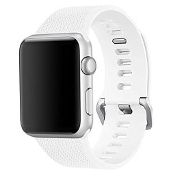 Band For Apple Watch 38MM Langte Silicone Apple Watch Band For Apple Watch Series 3 2 1 Sport Edition 38 S m White