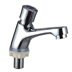 Dealhola Time Delay Single Hole Bathroom Time-lapse Water Tap Basin Sink Mixer Faucet