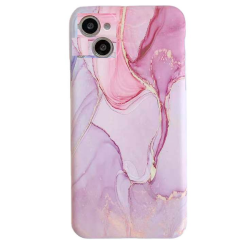 Iphone 13 Phone Case - Pink & Gold Marble Swirl