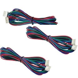 Initeq 3-PACK 2M 2 Meters Stepper Motor Cable For 3D Printer And Nema 17 Stepper Motors Jst Connector