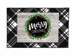 Qualtry Personalized Christmas Door Decor Outside Door Mats - Unique Merry Christmas Rugs Great Presents For Family Layered Doormat Christmas Wreath Design