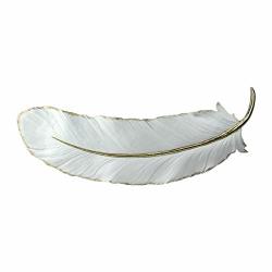 Roman 22" Gilded White Feather Shaped Christmas Wall Decor