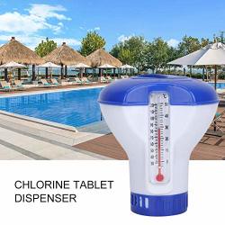 Gorge-buy 5-INCH Small Floating Pool Chemical Chlorine Dispenser With Thermometer For Swimming Pool Spa Jacuzzi Hot Tub Fountain