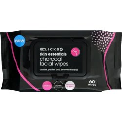 Clicks Charcoal Wipes 60 Wipes