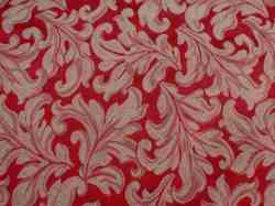 Gorgeous Heavy Furnishing Fabric - 4 Metres Rich Burgundy Baroque Design