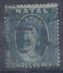 Natal 1859 3d Blue With Bonc 19 Postmark Fine Used