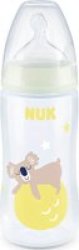 Nuk First Choice+ Glow In The Dark Wide Neck Bottle With Silicone Teat 6 Months And Older 300ML Girl