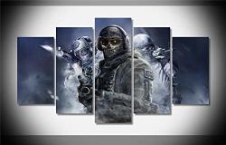 Artwcm Call Of Duty 5PCS Oil Paintings Modern Canvas Prints Artwork Printed On Canvas Wall Art For Home Office DECORATIONS-121 Framed