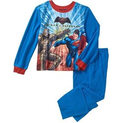 Dc Batman V Superman 2 Piece Boys Flannel Pajama Set 10-12 Blue