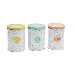 No Brand 3PC Canister Pk-bl-y