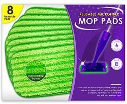 Reusable Mop Pads Fit Swiffer Wetjet - Washable Microfiber Mop Pad Refills By Turbo - 12 Inch Floor Cleaning Pads Fit Wet Jet Mop