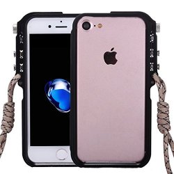 Happy-l Case For Iphone 7 & 8 4TH Design Trigger Aluminum Metallic Back Cover Case Wear-resistant Anti-collision Color : Black