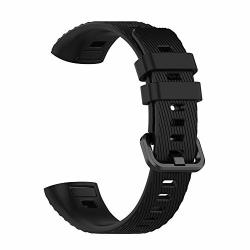 Solid Color Silicone Soft Smart Watch Strap Replacement For Huawei Band 3 Pro - Black By Bullker