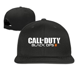 Call Of Duty Black Ops III Boy Girl Adjustable Flat Snapback Baseball Cap Black