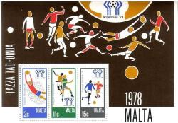 Malta 1978 Football Soccer Argentina Mnh Bl. Stamps