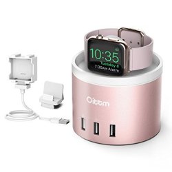 Apple Watch Charging Stand Oittm 3 In 1 Bracket Charging Dock 4-port Usb Charging Station With Phon