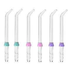 Chris.w 6PCS Replacement Classic Jet Tips For Waterpik Water Flossers And Other Brand Oral Irrigators Pink green purple