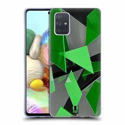 Head Case Designs Green Glass Fragments Soft Gel Case Compatible For Samsung Galaxy A71 2019