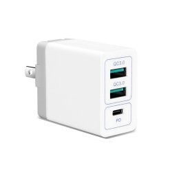 USB Type-c Pd Power And Quick Charge QC3.0 30W Ac Wall Charger Adapter - White