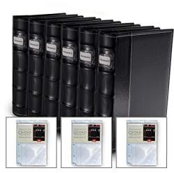 Bellagio-italia BLACK Leather Disc Storage Binder Perfect For Cds Dvds Blu-rays And Video Games. 3 Pack - Set Holds 144 Discs Total. Additional Insert Sheets Available.