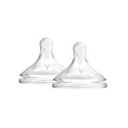 Dr Browns Options+ Silicone Wide Neck Teat Y-cut 9M+ 2 Pack