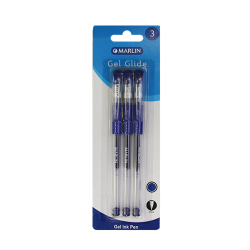 Marlin Gel Glide Gel Ink Pens 3'S Blue