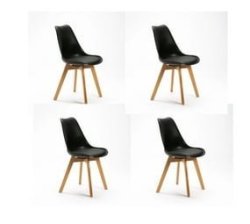 Eames Padded Dining Chair Set Of 4 Black