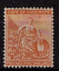 Cape Of Good 1884 5s Orange Fine Mint