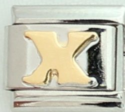 Italian Charm - Gold Plated Letter X
