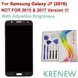 Touch Screen Digitizer Glass Lcd Replacement & Repair Tools Kit For Samsung Galaxy J7 2016 SM-J710F J710FN J710M J710H SM-J710MN Black + Adjustable Brightness