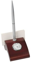 Stylish Card And Pen Holder With Quartz Clock