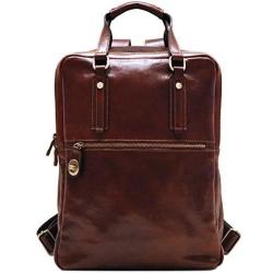 Floto Firenze Top Handle Leather Backpack With Laptop Storage Vecchio Brown