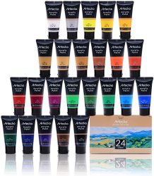 Acrylic Paint Set 24 Colours 2.02OZ 60ML Tube Paint Set