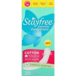 Stayfree Everyday Panty Liners Normal Cotton Touch Aloe Vera Lightly Scented Pack Of 20