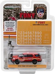 Greenlight 2016 Ford Explorer Fire Department City Of New York Fdny With Fdny Squad Number Decal Sheet Hobby Exclusive 1 64 Diecast Model Car By 42823