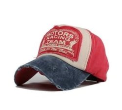 Vintage Retro Cotton Snapback Baseball Cap - Red