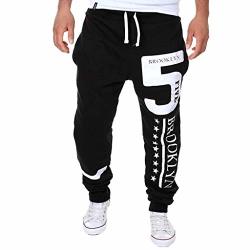 Reyo Men's Casual Sweatpants Drawstring Jogger Sport Pant Print Loose Sweatpants Elastic Waist Trousers Pockets