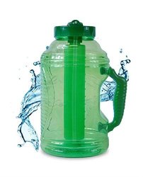 Cool Gear 75 Oz Ez Freeze Water Bottle W Handle Straw And Ice Pack Green