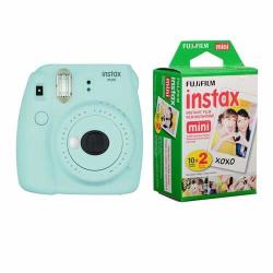 Fujifilm Instax MINI 9 Ice Blue Instant Camera With MINI Film Twin Pack Renewed